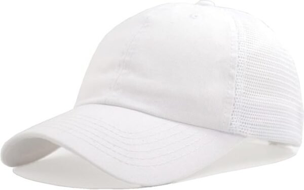 Vintage Trucker Baseball Hat – Unstructured Washed Dad Cap with Snapback & Soft Mesh - Image 8
