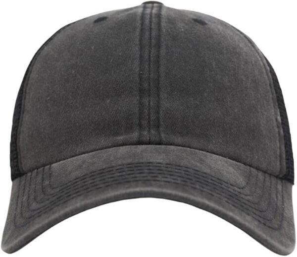 Vintage Trucker Baseball Hat – Unstructured Washed Dad Cap with Snapback & Soft Mesh - Image 2