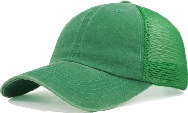 Vintage Trucker Baseball Hat – Unstructured Washed Dad Cap with Snapback & Soft Mesh - Image 13