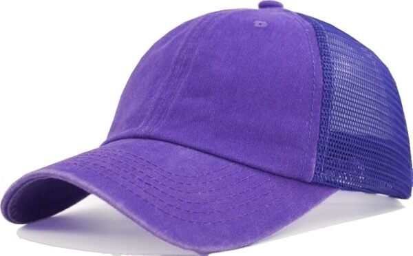 Vintage Trucker Baseball Hat – Unstructured Washed Dad Cap with Snapback & Soft Mesh - Image 11