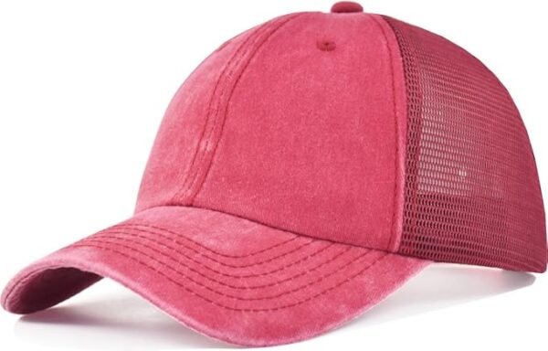 Vintage Trucker Baseball Hat – Unstructured Washed Dad Cap with Snapback & Soft Mesh - Image 9