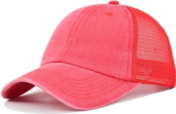 Vintage Trucker Baseball Hat – Unstructured Washed Dad Cap with Snapback & Soft Mesh - Image 12