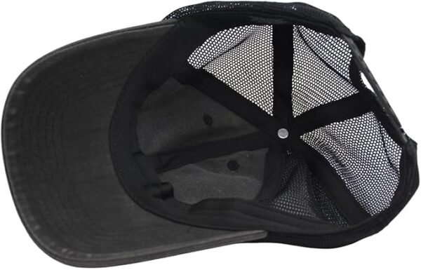 Vintage Trucker Baseball Hat – Unstructured Washed Dad Cap with Snapback & Soft Mesh - Image 3