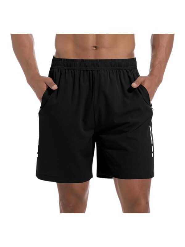 Men’s Quick-Dry Athletic Shorts – Gym & Running Shorts with 3 Zippered Pockets