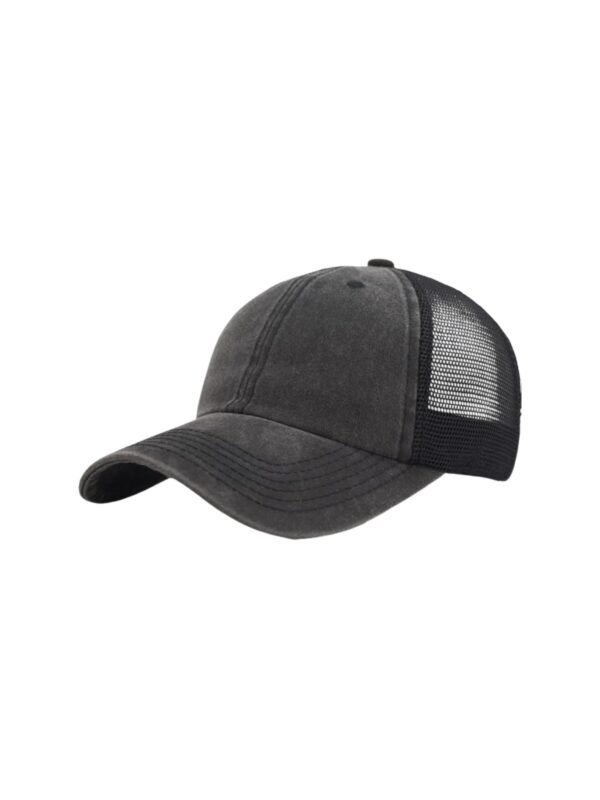 Vintage Trucker Baseball Hat – Unstructured Washed Dad Cap with Snapback & Soft Mesh