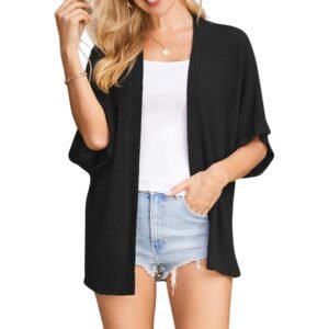Stylish Women’s Short Sleeve Kimono – Lightweight Beach Cardigan & Cover Up