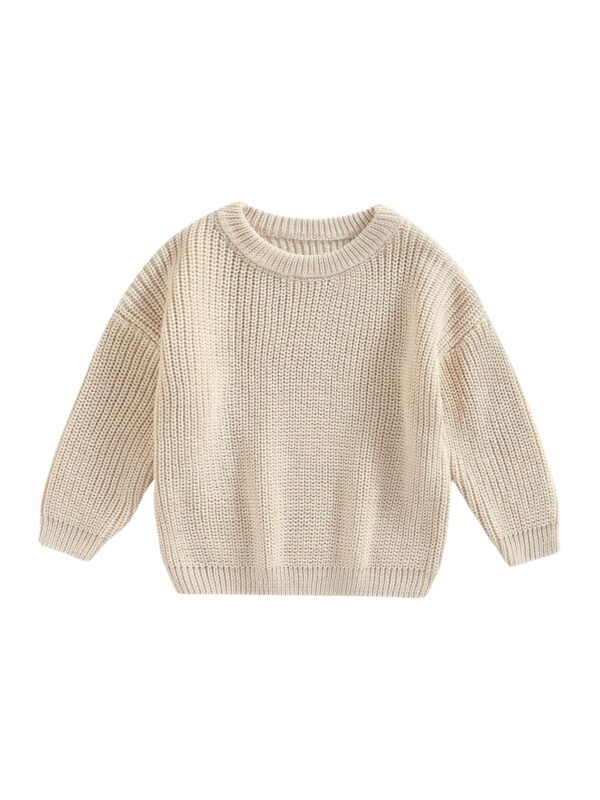 Baby Knit Sweater Pullover – Warm Crewneck Long Sleeve Top for Infant & Toddler Boys/Girls